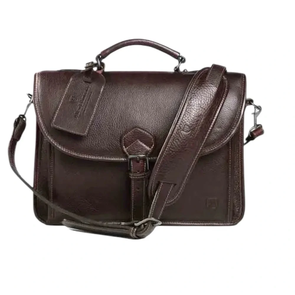 Allen Edmonds American Grain Collection Slim Briefcase in Dark Brown